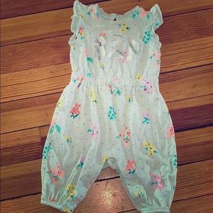 Baby Gap logo floral jumpsuit